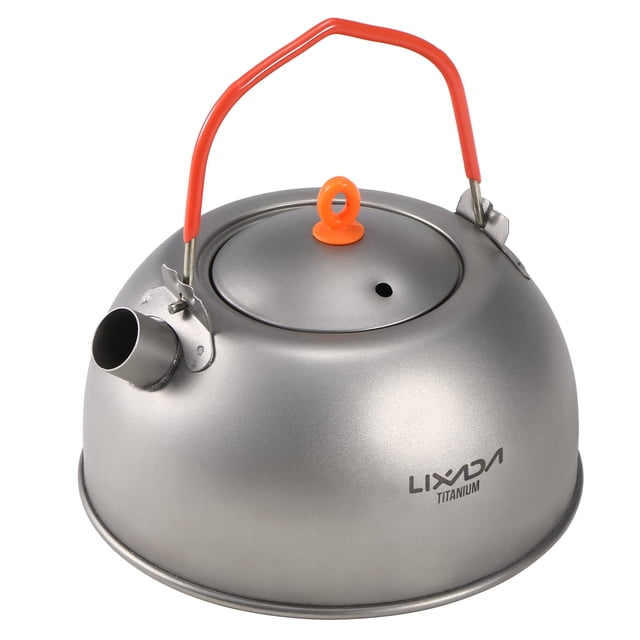 Hervidor Hervidor de té de titanio Lixada 600 ml para agua hirviendo Tetera de café para acampar al Lixada Hervidor