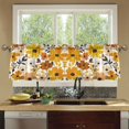 thumbnail image 4 of Yayeee Kitchen Curtains Tier Set of 2 Light Filtering 57"x36" Over Sink Window Panels, Yellow Flowers, 4 of 7