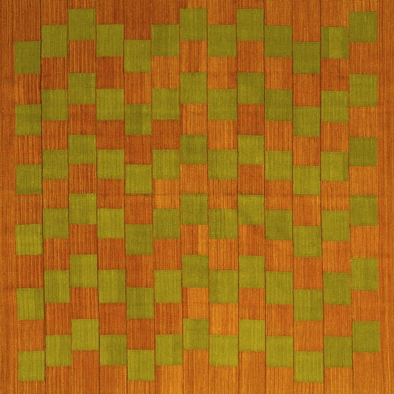 Ahgly Company Indoor Square Abstract Yellow Contemporary Area Rugs, 5' Square