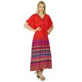 thumbnail image 6 of Bimba Women Long Rayon Kaftan Maxi Coverup Red Caftan Kimono Sleeve, 6 of 7