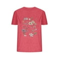 thumbnail image 1 of Camisetas de Verano de Mujer Pequeña Flor Impresa Cuello Redondo Manga Corta Superior, Verano Superior de las Mujeres, 1 of 8