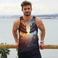 thumbnail image 6 of Daiia Red And White Beast Printed Men's Quick Dry Fit Muscle Tank Top Slim-Fit Tank Workout Tank Top Lightweight Sports Tank Top-, 6 of 7