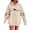 Khaki, variant on Women's Heartbeat Horse Printed Pullover Hoodie - Fall Long Sleeve Sports Top