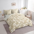 thumbnail image 2 of Erosebridal Brown White Twin Bedding Sets, Leaves Bedding Comforter Set, Gray Reversible, 7pcs, 2 of 5