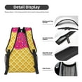 thumbnail image 4 of Rateoe Red Ice Cream Pattern Durable Student Backpack Laptop Bag- Ergonomic Design, Waterproof Twill Fabric - Ideal for School, Travel, and Outdoor Activities, 4 of 6