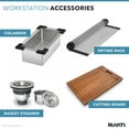 thumbnail image 6 of Ruvati 27-inch Apron-front Workstation Kitchen Sink 16 Gauge Single Bowl, 6 of 17