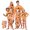 Orange, variant on Family Halloween Pajamas Matching Sets Ghost Pumpkin Print Long Sleeve Tops and Orange Jack-O-Lantern Pants 2 Piece Holiday Sleepwear Set