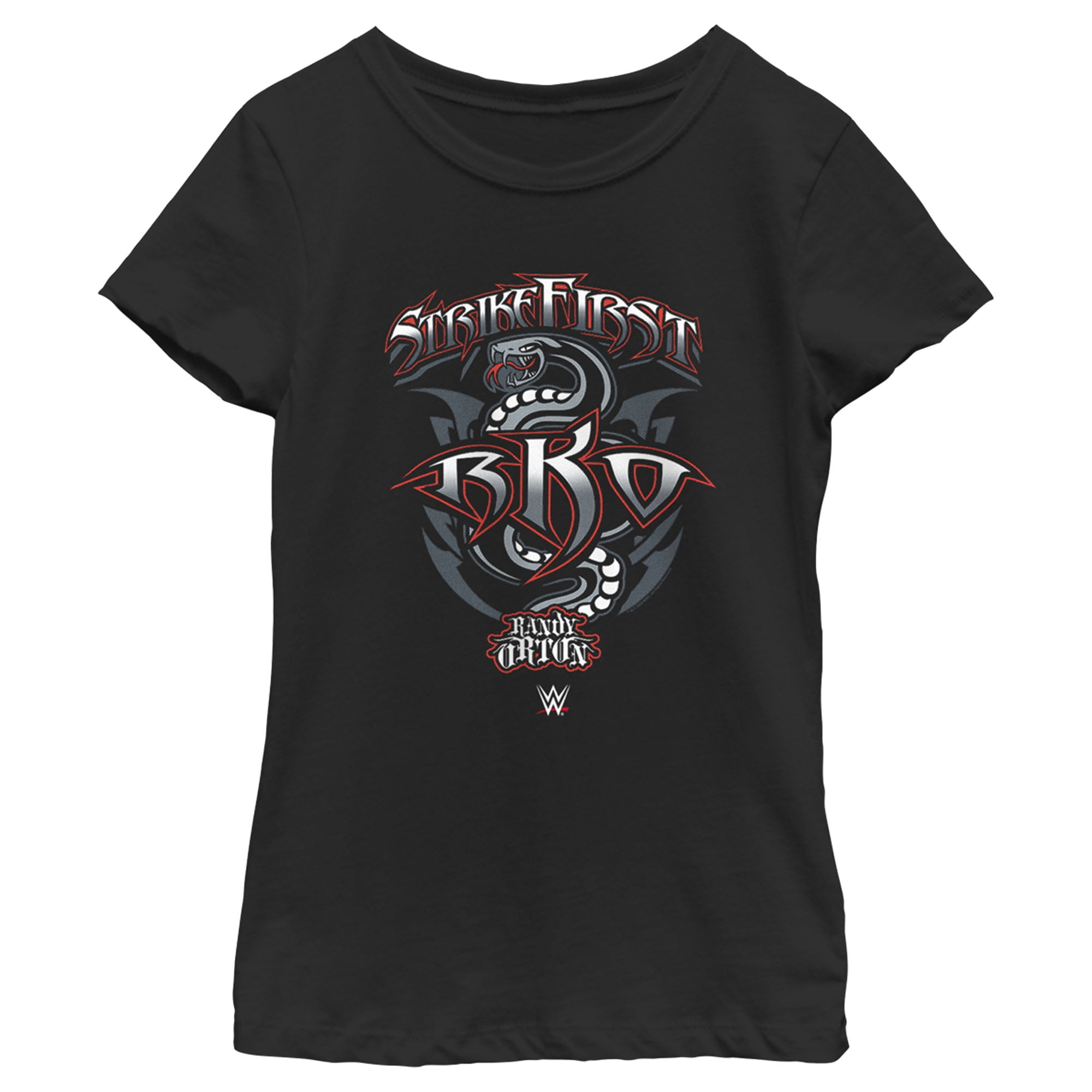 Girl s WWE Randy Orton Strikefirst RKO Graphic Tee Black X Large