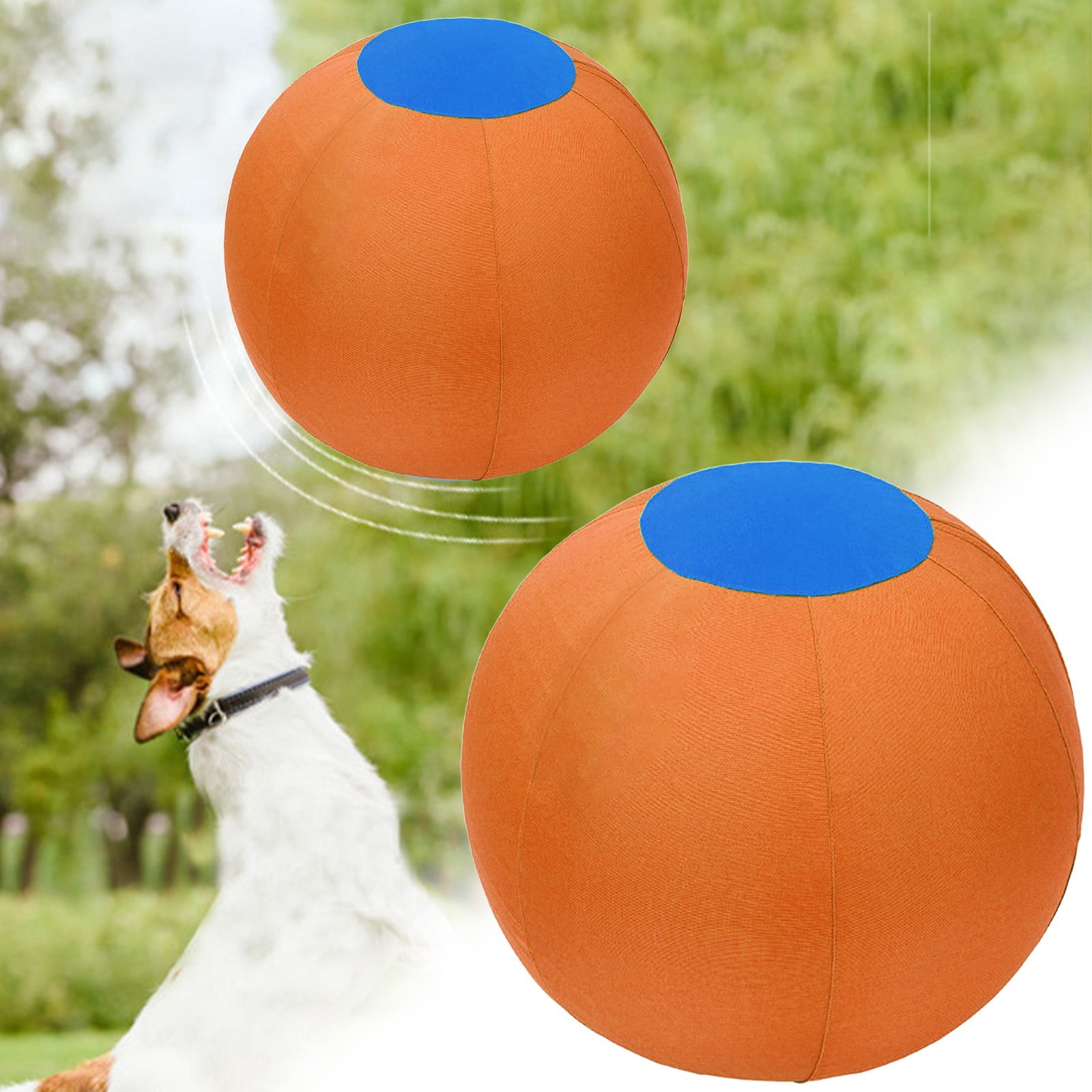 Herding Ball, Herding Ball for Dogs, Extra-Large Enrichment Ball — Tear-Resistant, Includes Protective Cover and Air Pump, Available in Three Sizes to Suit All Dogs,Blue,9.8"