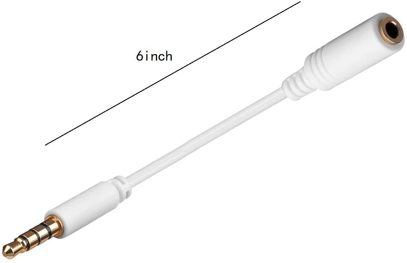 Ancable 5Pack 3.5mm TRRS Male to Female Slim Headphone Jack Audio