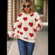thumbnail image 5 of Sudadera Holgada de Larga con Cuello Redondo y Estampado de Corazón de Peluche para Mujer, para Otoño e Invierno. Corazón de Amor Rojo XL, 5 of 8