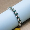 thumbnail image 6 of Tibetan Silver Elegant Handmade Green Emerald Bracelet for Women Silver Plated Designer Link Jewelry, 6 of 6