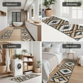 thumbnail image 5 of Brown Geometric Triangle Diamond Pattern Kitchen Rugs Sets Of 3,Kitchen Runner Rugs Non Skid Washable,Decorative Kitchen Floor Mats for Kitchen,Sink,Laundry,17"x30"+ 17"x47" + 17"x59", 5 of 6