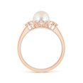 thumbnail image 2 of Angara Freshwater Cultured Pearl Halo Engagement Ring in 14K Rose Gold for Women | June Birthstone Jewelry for Her, 2 of 8