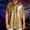 Gold, variant on Mens Sequin Shirt Short Sleeve Button Down Collared Sparkly Shirt Shiny Metallic Tshirts 70s Disco Nightclub Party
