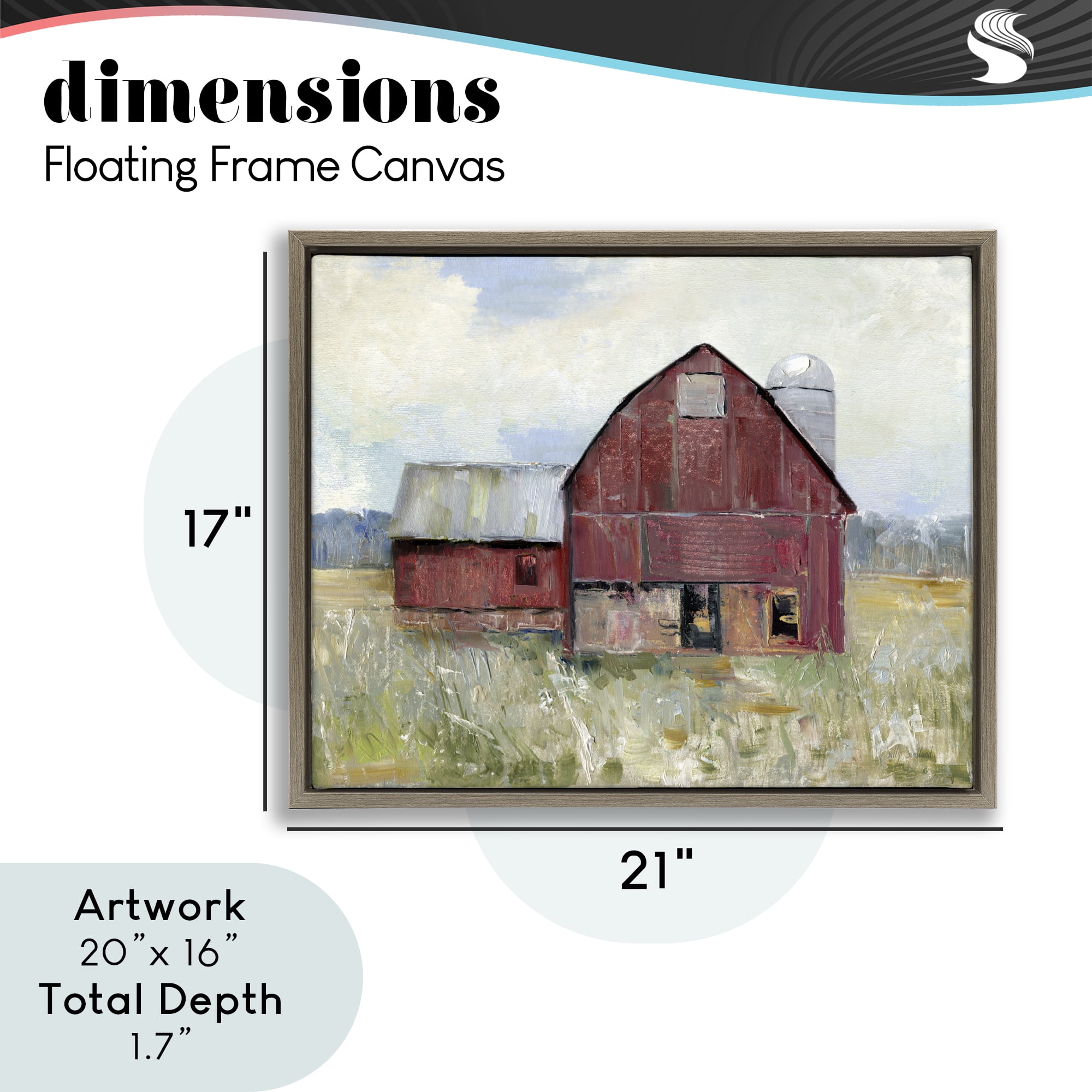 Stupell Industries Red Rugged Barn Brown Framed Floater Canvas Wall Art, design by Sally Swatland