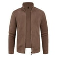 thumbnail image 4 of JUSLIO Winter Coats for Men Casual Pockets Long Sleeve Zipper Coat Standing Collar Casual Jackets Fleece Coats Brown L, 4 of 9
