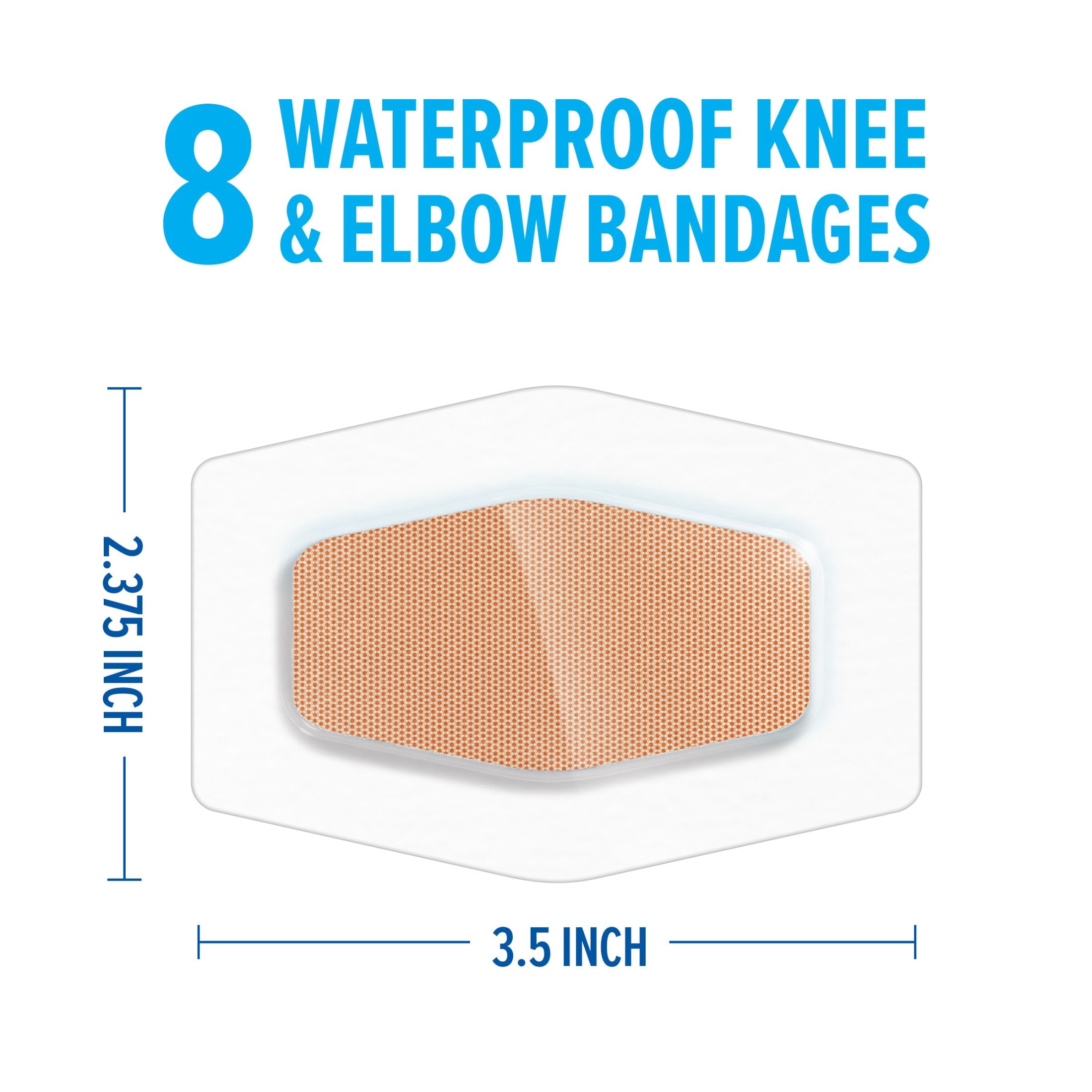 (2 pack) Nexcare Waterproof Clear Bandages, Knee and Elbow, 8 Count
