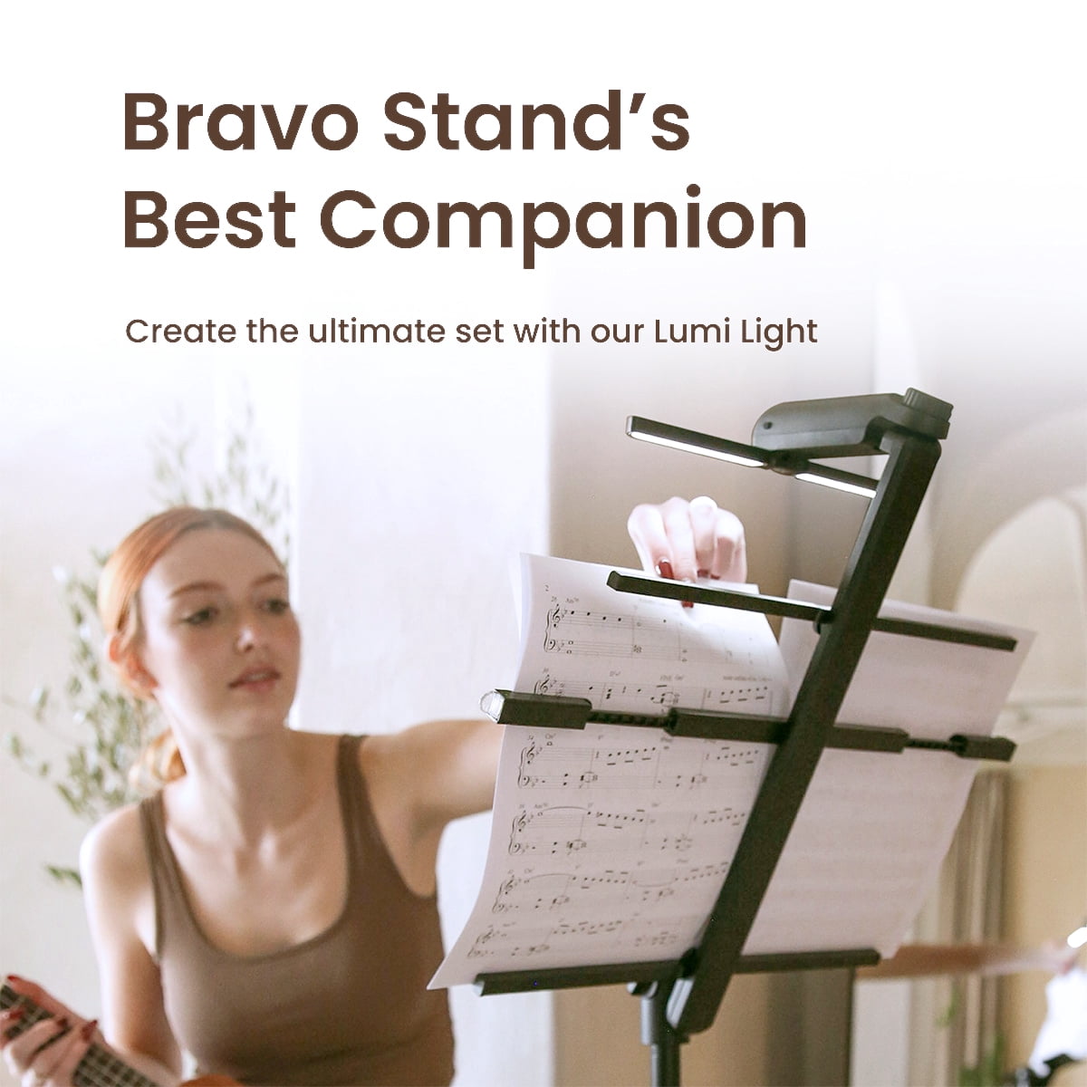 KraftGeek Music Stand Light, 2 Level of Brightness, 1/4" Screw Mount Adapter, Black