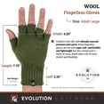 thumbnail image 3 of Wool Knit Fingerless Gloves - Made in the USA - Super Soft Merino Wool - Large - Moss Green, 3 of 7
