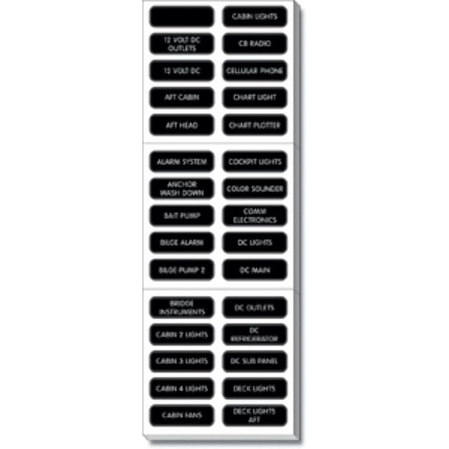 Set de etiquetas Blue Sea Systems 8039 DC Panel Extended 120