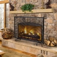 thumbnail image 3 of Giantex Single Panel Fireplace Screen, Wrought Metal Fire Spark Guard, Decorative Mesh Fireplace Cover for Living Room, Bedroom, Gold/Black, 3 of 8