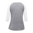 thumbnail image 4 of Pxiakgy Womens Tops 3/4 Sleeve Shirts Round Neck Loose Casual Tshirts Color Block Summer Tees Women's 3/4 Shoulder Sleeve Color Blocked T Shirt Top Light Ashy Xl, 4 of 5