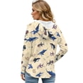 thumbnail image 2 of DISNIMO Shark Printed Shirts for Women Waffle Hoodies V Neck Sweatshirts Long Sleeve Pullover Tops for Daily Wear, XL, 2 of 7
