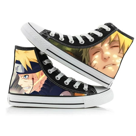 

Anime Naruto Canvas Shoes Gym Sports Trainers Lightweight Comfortable Canvas Shoes Plimsoll Trainer Lace up Flat Shoes