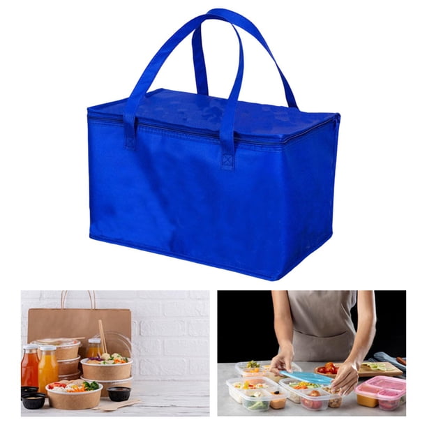 Bolsa térmica para almuerzo, para picnic, con asa, multiusos, para calentar alimentos, ideal para catering, restaurantes, hogar, exteriores y trabajo. Azul