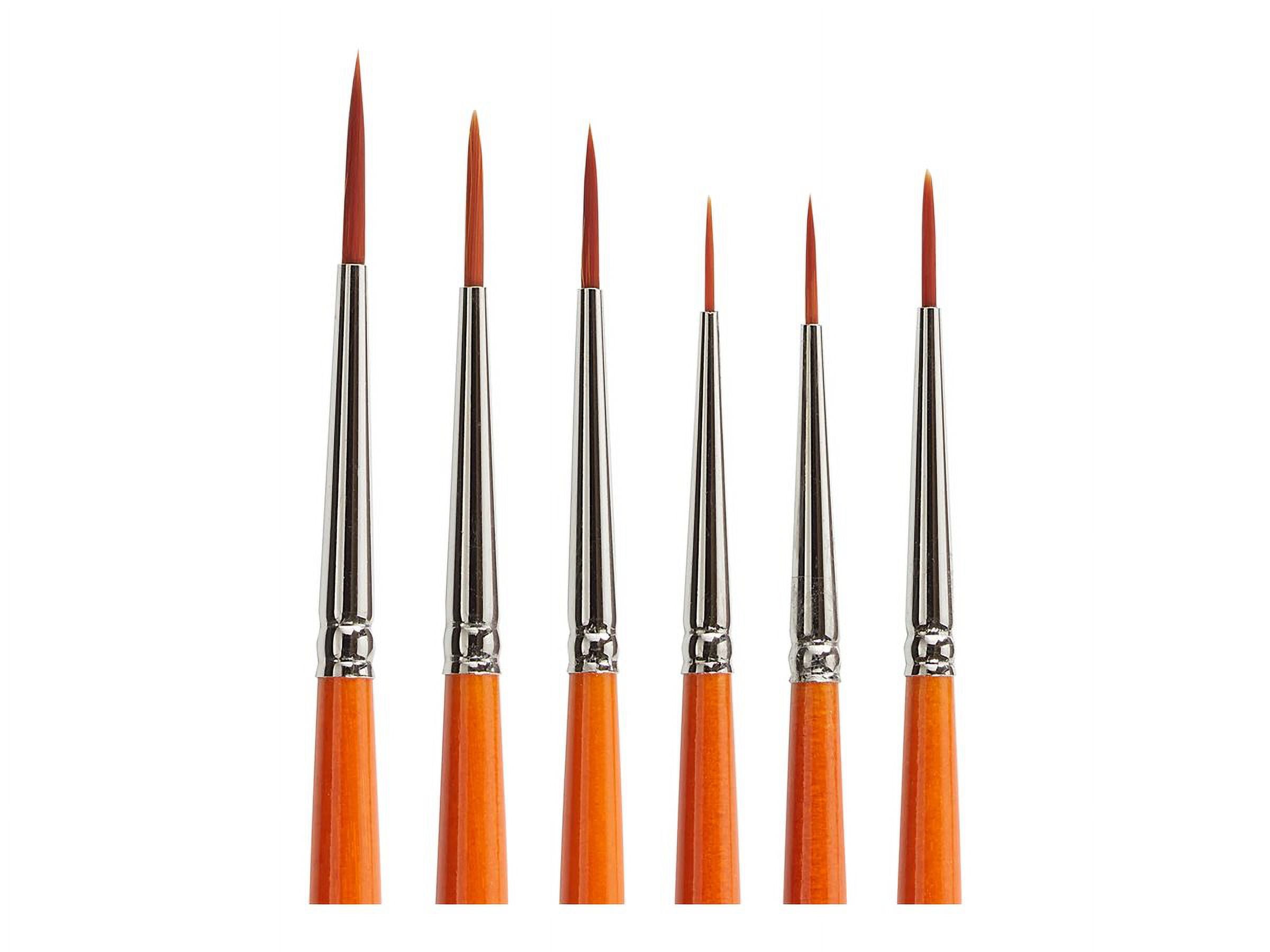 Kingart Radiant, 6350 Liner Series, Premium Golden Synthetic Brushes, Set of 6, For All Ages