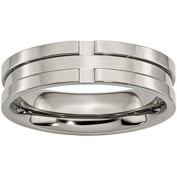 Titanium Grooved 6mm Polished Band