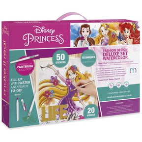 Set de Princesas Disney Cuaderno Boceto Diseño Moda acuarela Golden Toys 4252