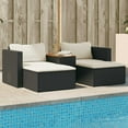 thumbnail image 1 of vidaXL 5 Piece Garden Sofa Set with Cushions Black Poly Rattan Acacia, 1 of 5