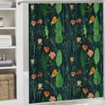 thumbnail image 6 of Orinice  Floral Stall Shower Curtain, Exotic Hibiscus Banana Leaves Bird of Paradise Leaves and Split Leaf Philodendron, Fabric Bathroom Decor Set with Hooks,  36x72, 6 of 7