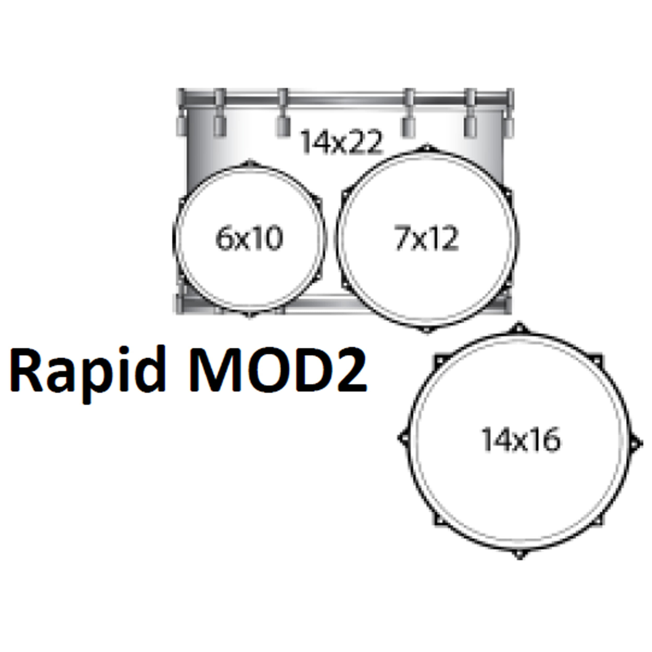Ludwig NeuSonic 4-Piece Rapid Mod Shell Pack With 22" Bass Drum Satin Blue Pearl
