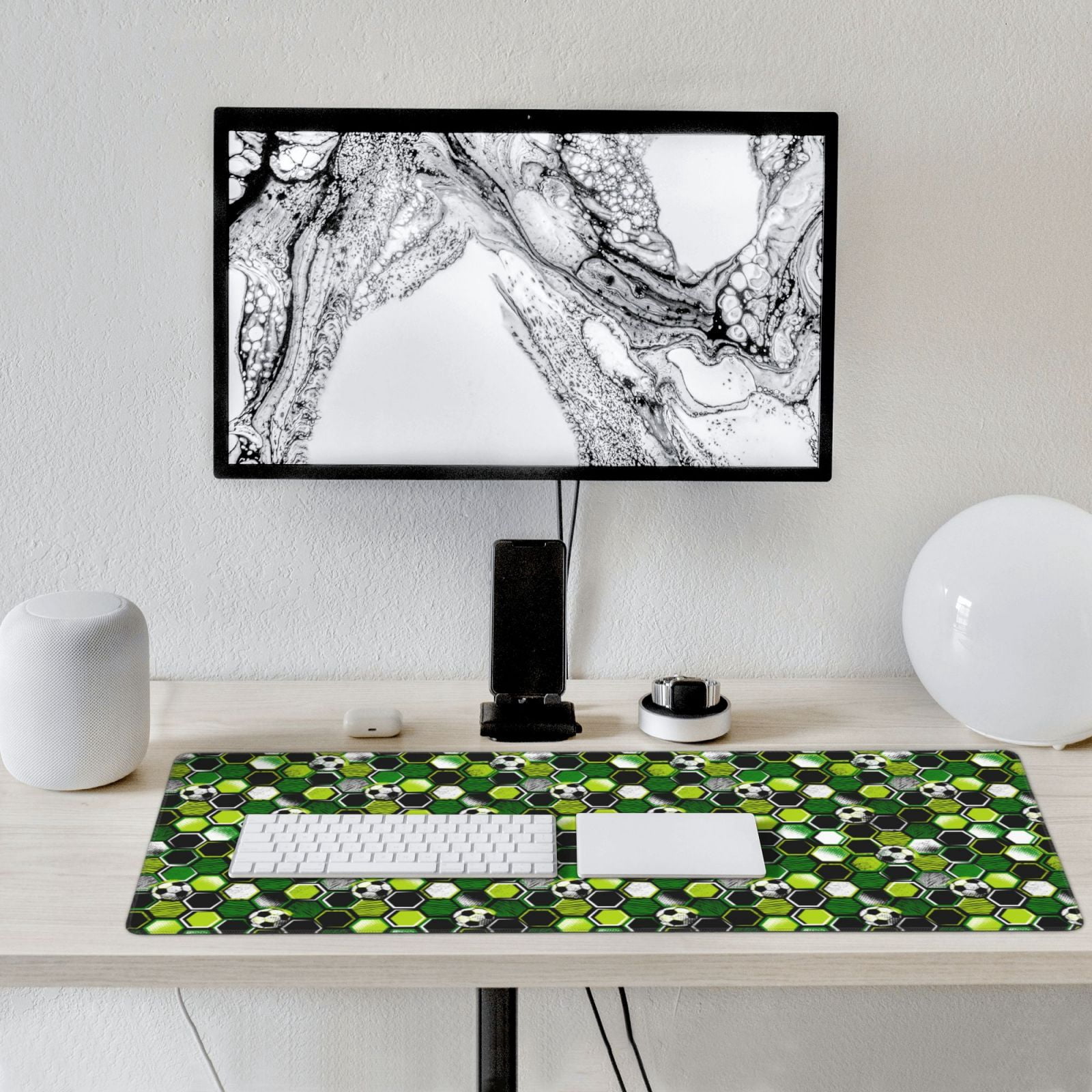 Xecao Soccer1 Print Large Mouse Pad, 16x35.5in Mousepad, Professional Non-Slip Rubber Base Big Mouse Pad, Mouse Pad for Gaming & Office Full Desk Mouse Pad