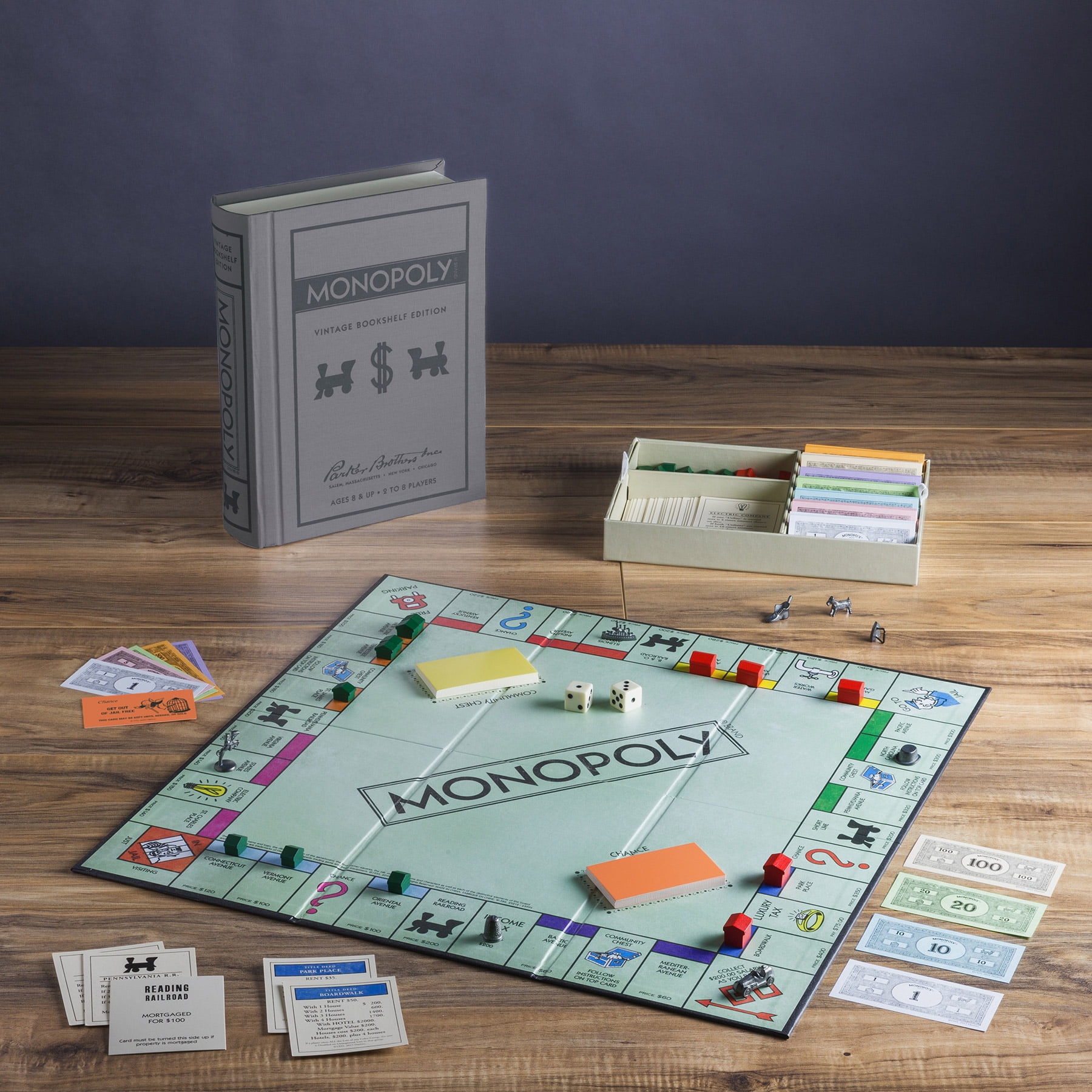 WS Game Company Monopoly Vintage Bookshelf Edition Board Game