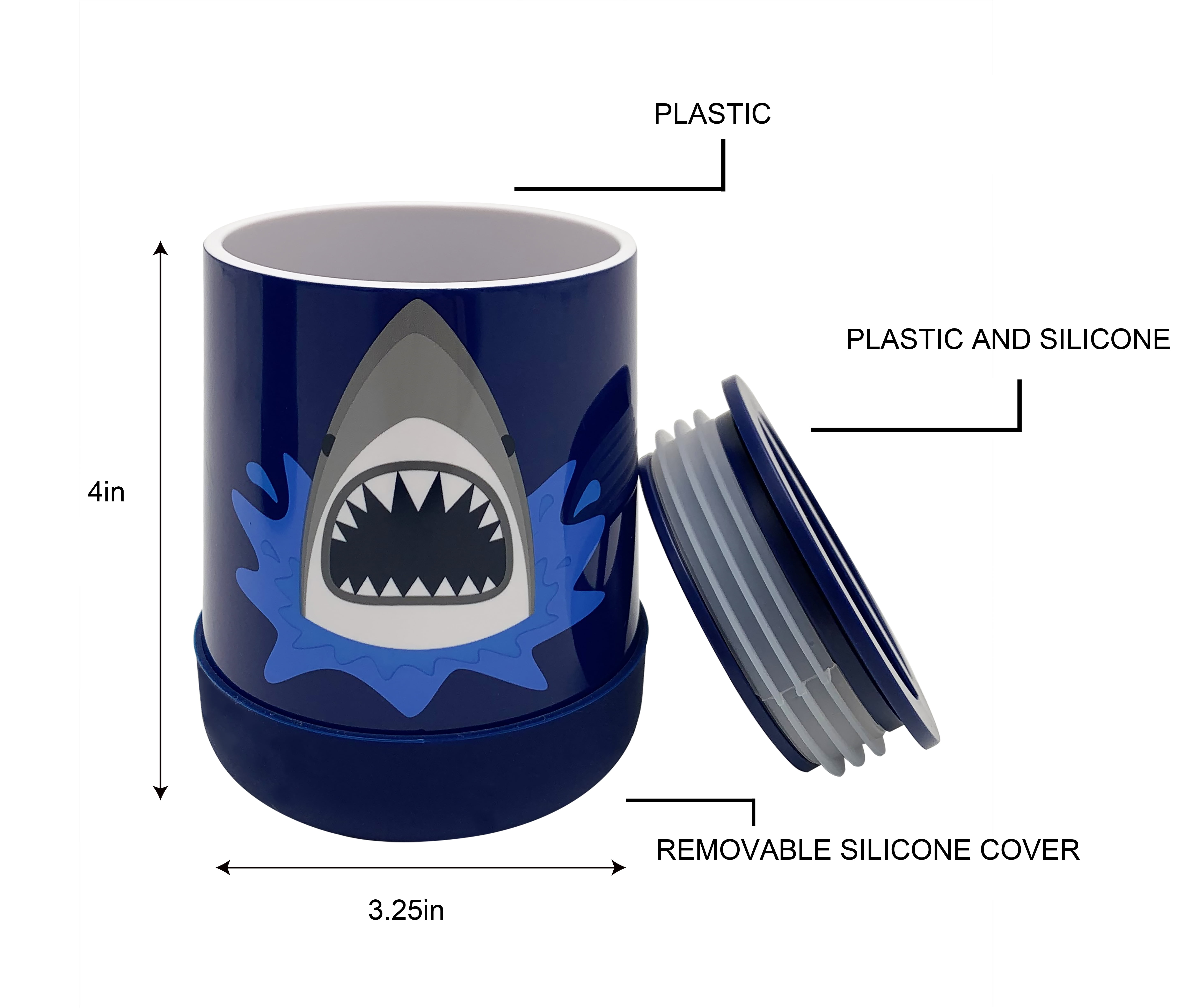 Your Zone Kids Shark Toothbrush Holder with Non-Slip Bottom