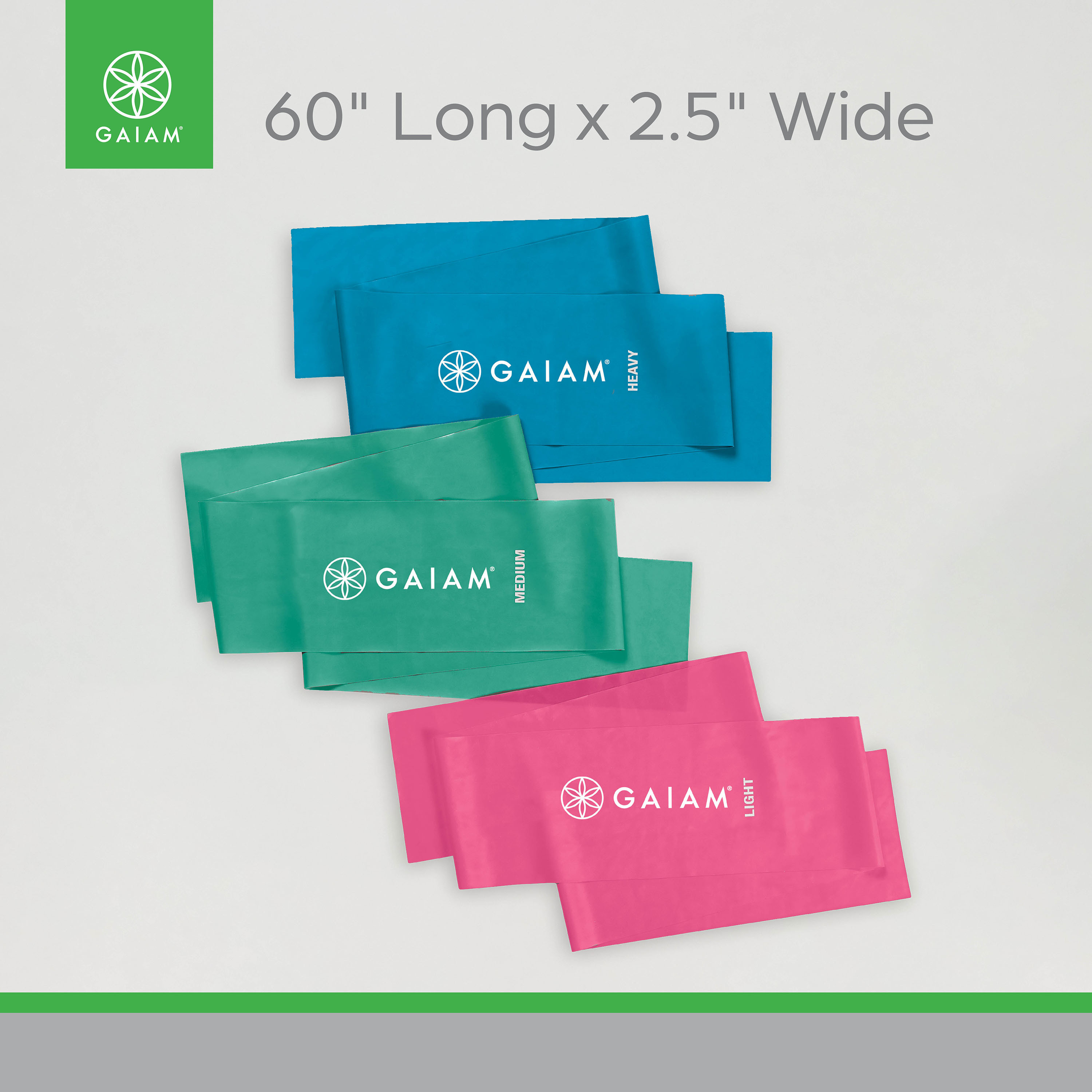 Gaiam Flat Resistance Band Kit, 3 Bands photo 2