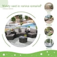 thumbnail image 3 of 7 Pieces Half-Moon Outdoor Patio Furniture Set, Rattan Patio Conversation Set with Coffee Table & 2 Sofa Side Table for Backyard, Gray, 3 of 7