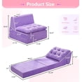 thumbnail image 2 of Sofá Cama Plegable Cómoda Tumbona de Piso Sofá Convertible con Cojín Removible Sofás para Espacios Pequeños Colchón Plegable para Sala de Estar, Dormitorio u Oficina (Cordury Morado, Grande), 2 of 4