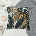 thumbnail image 2 of PRATYUS   Square Throw Pillow Covers Cheetah Palm Leaves Jungles Wild Animals Fantastic Invisible Zipper Pillow Cover for Bedroom Sofa Coffee Shop Decoration White, 2 of 5