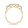 thumbnail image 2 of ANGARA Natural Half Eternity Five Stone Aquamarine and Diamond Wedding Ring in 14K Yellow Gold for Women (Size-3.8mm) | March Birthstone, Anniversary, Jewelry Gift for Women | Natural Aquamarine Ring, 2 of 8