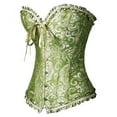 thumbnail image 3 of MISS MOLY Women's Lace Up Boned Plus Size Overbust Corset Bustier Bodyshaper Top Green 4XL, 3 of 4
