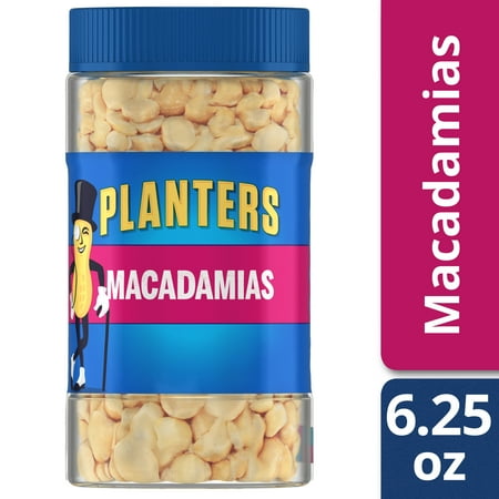 Dry Roasted Macadamia Nuts - Planters Dry Roasted Salted Macadamias, 6.25 oz Jar
