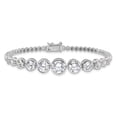 thumbnail image 6 of Auriga Fine Jewelry 925 Sterling Silver Rhodium-plated Polished Graduated CZ Bracelet 8inch for Women, 6 of 6
