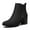 BLACK, variant on Women’s Chelsea Ankle Booties Elastic Gore Slip‑On with Chunky Block Heel