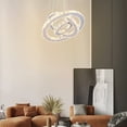 thumbnail image 2 of Diisunbihuo Crystal 3 Rings Chandelier Modern Ceiling Light Fixture Stainless Steel Pendant Light(Warm White), 2 of 2