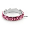 thumbnail image 2 of High polished (no plating) Stainless Steel Ring with Top Grade Crystal in Rose for Women Rose Stone Color Style TK3542 Size 7, 2 of 5